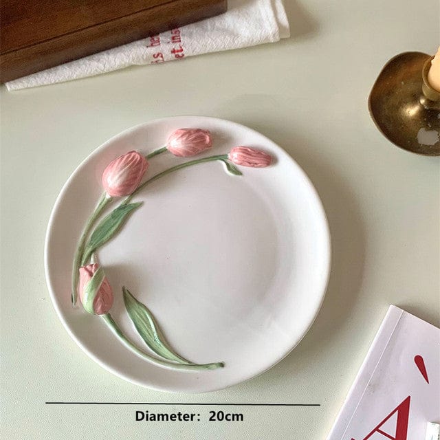 Tulip Tallerken Håndmalet til Festlige Anledninger