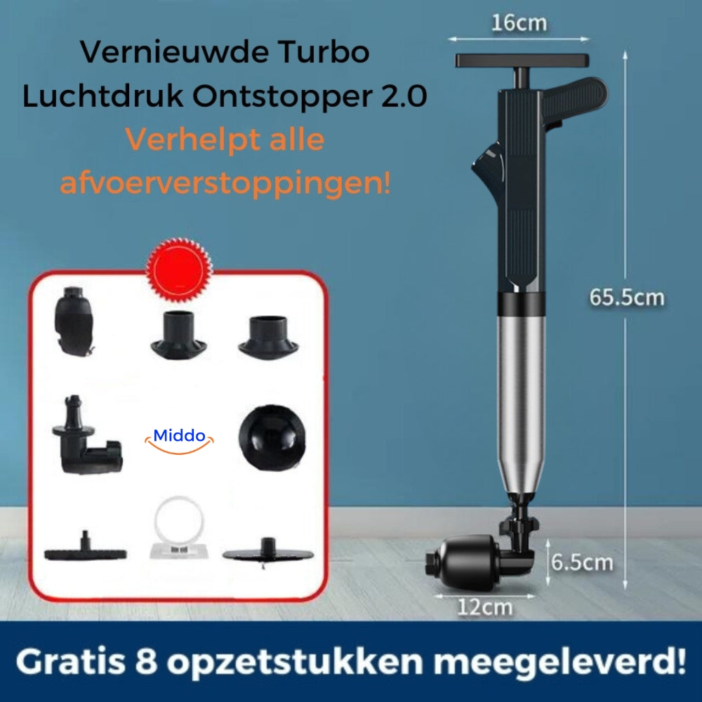 AquaLux Turbo Lufttryk Afløbsrenser 2.0™ | Effektiv løsning til alle dine afløbsstop!-zarada.dk