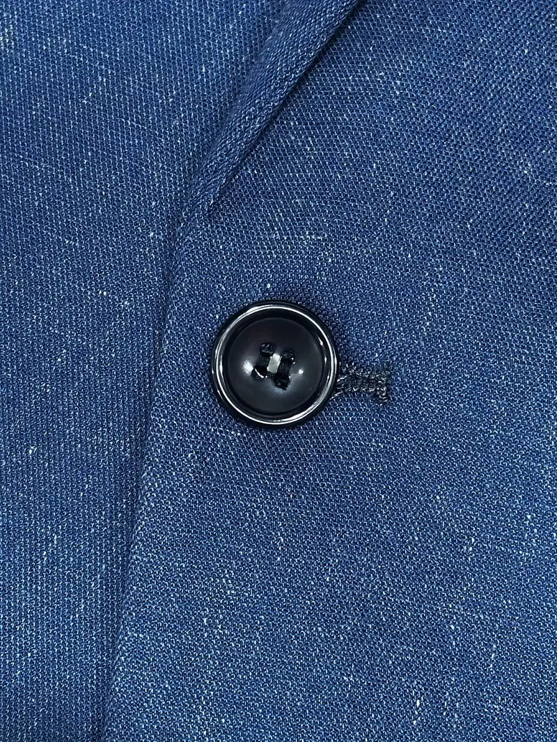 To-delt Linnedblanding Herresæt – Slim Blazer & Bukser til Forretning & Bryllupper