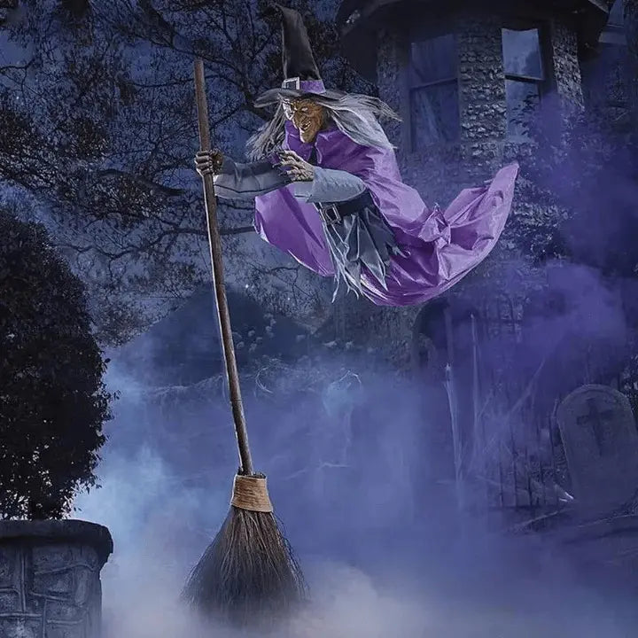 Uhyggelig Flyvende Heks Halloween Dekoration