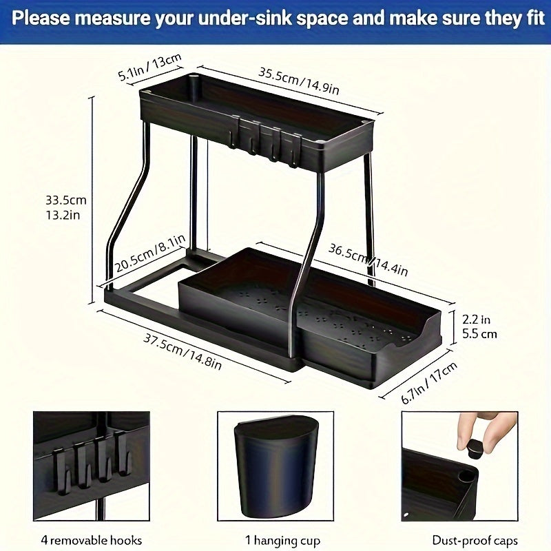 Under-Sink Organizer Med Skydeskuffe Til Køkken Og Badeværelse