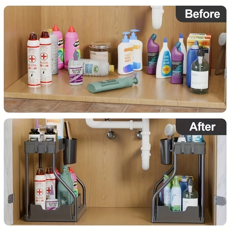 Under-Sink Organizer Med Skydeskuffe Til Køkken Og Badeværelse
