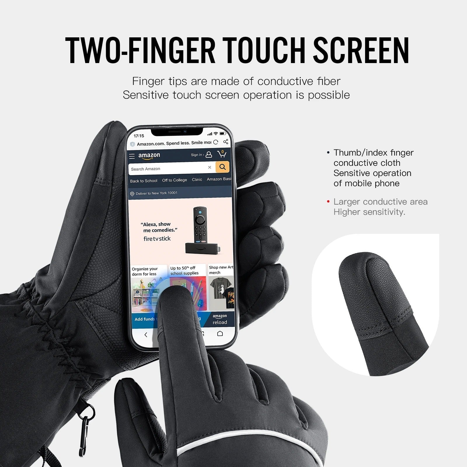 Unisex Batteridrevne Varme Handsker med Touchscreen