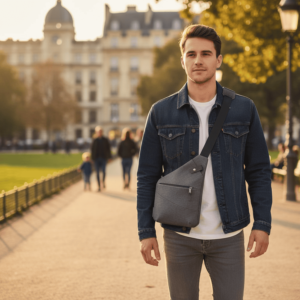 Unisex Daglig Taske med Tyverisikring Moderne Design