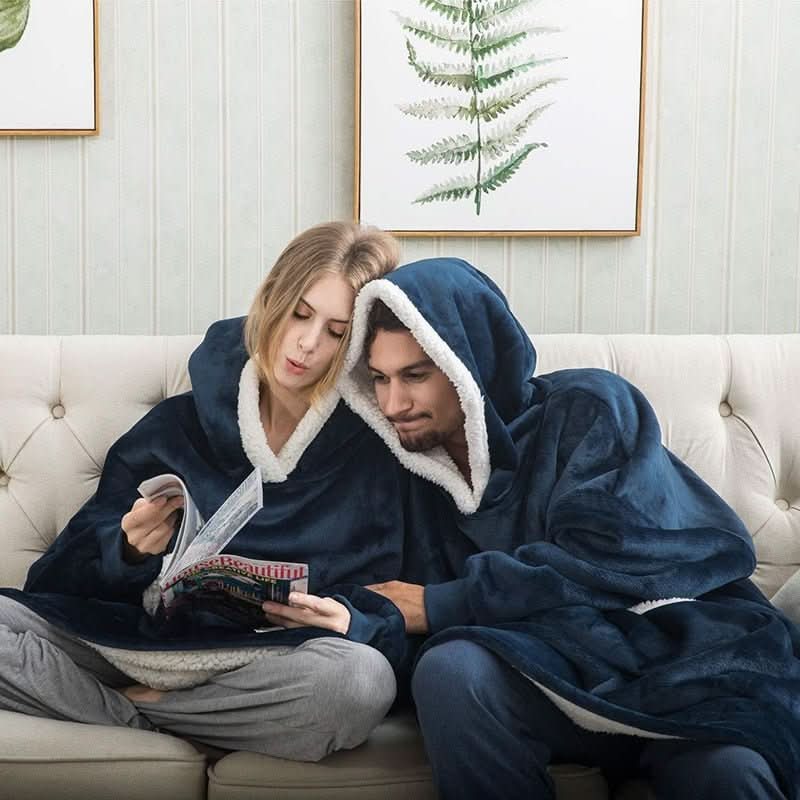 Unisex Hættetrøjetæppe Med Stor Hætte Og Rummelig Lomme