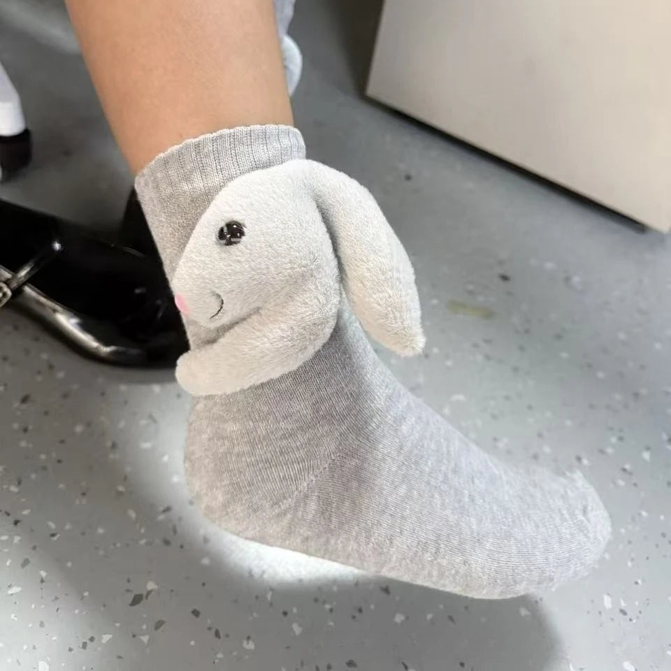 Unisex Hussokker med 3D Dyreaccent Komfortabel og Skridsikker Design