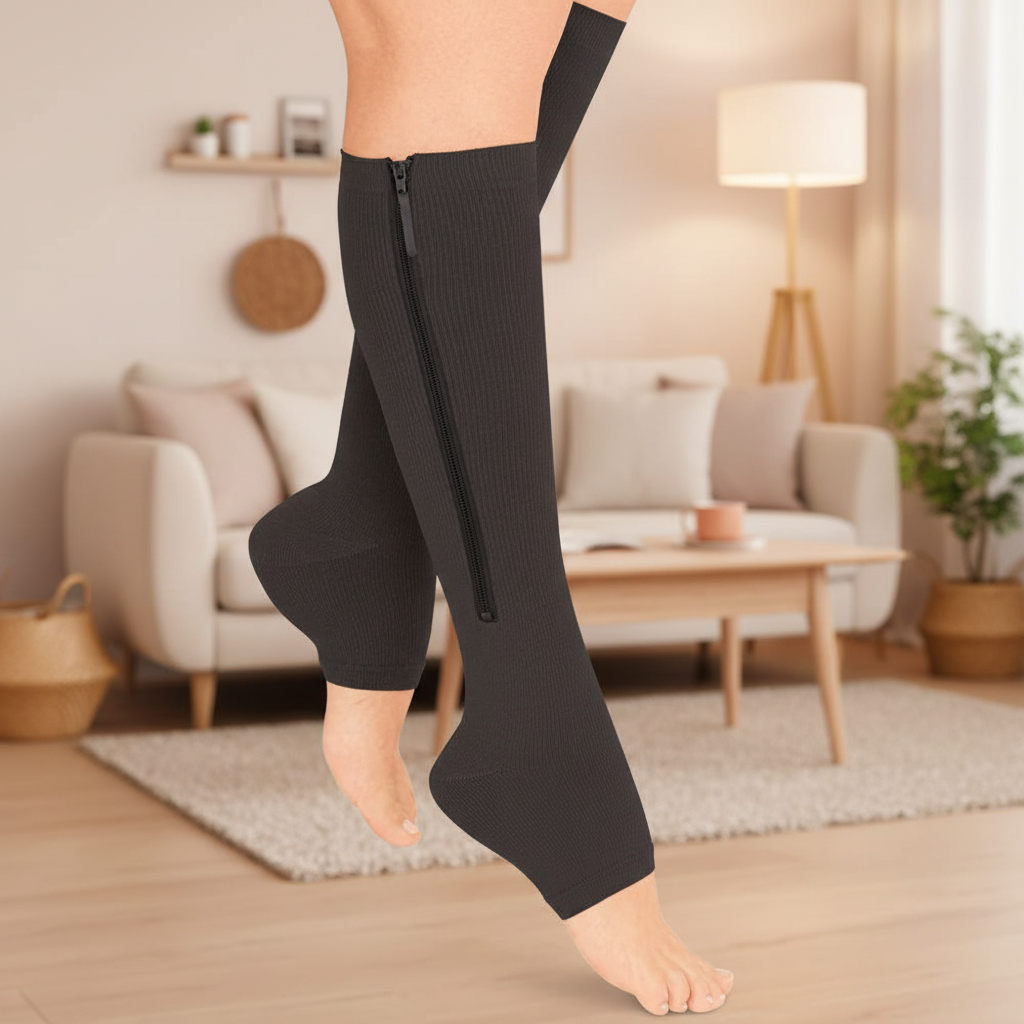 Unisex Kompressionsstrømper med Lynlås