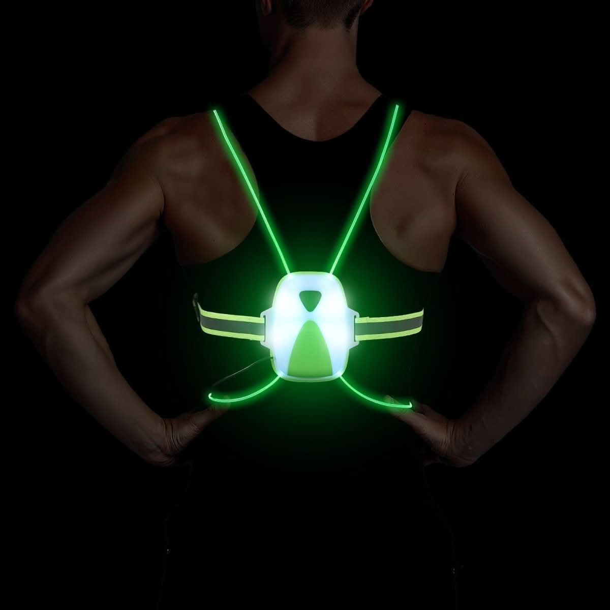 Unisex LED Sikkerhedsvest Justerbar til Udendørs Aktiviteter