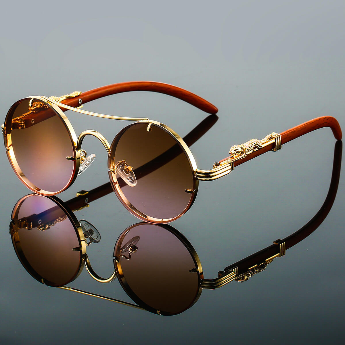 Unisex Retro Metal Solbriller Oval Form