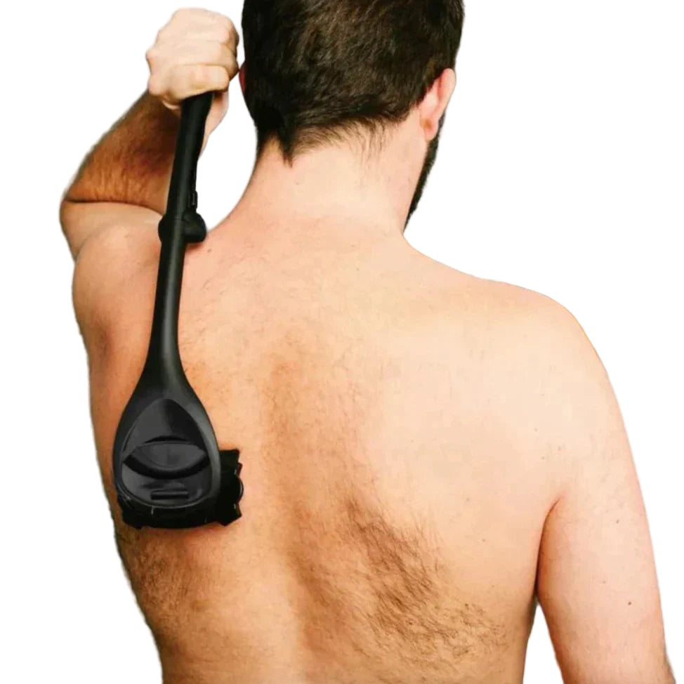 Unisex Rygbarberingsværktøj med Langt Håndtag og Dobbeltknive