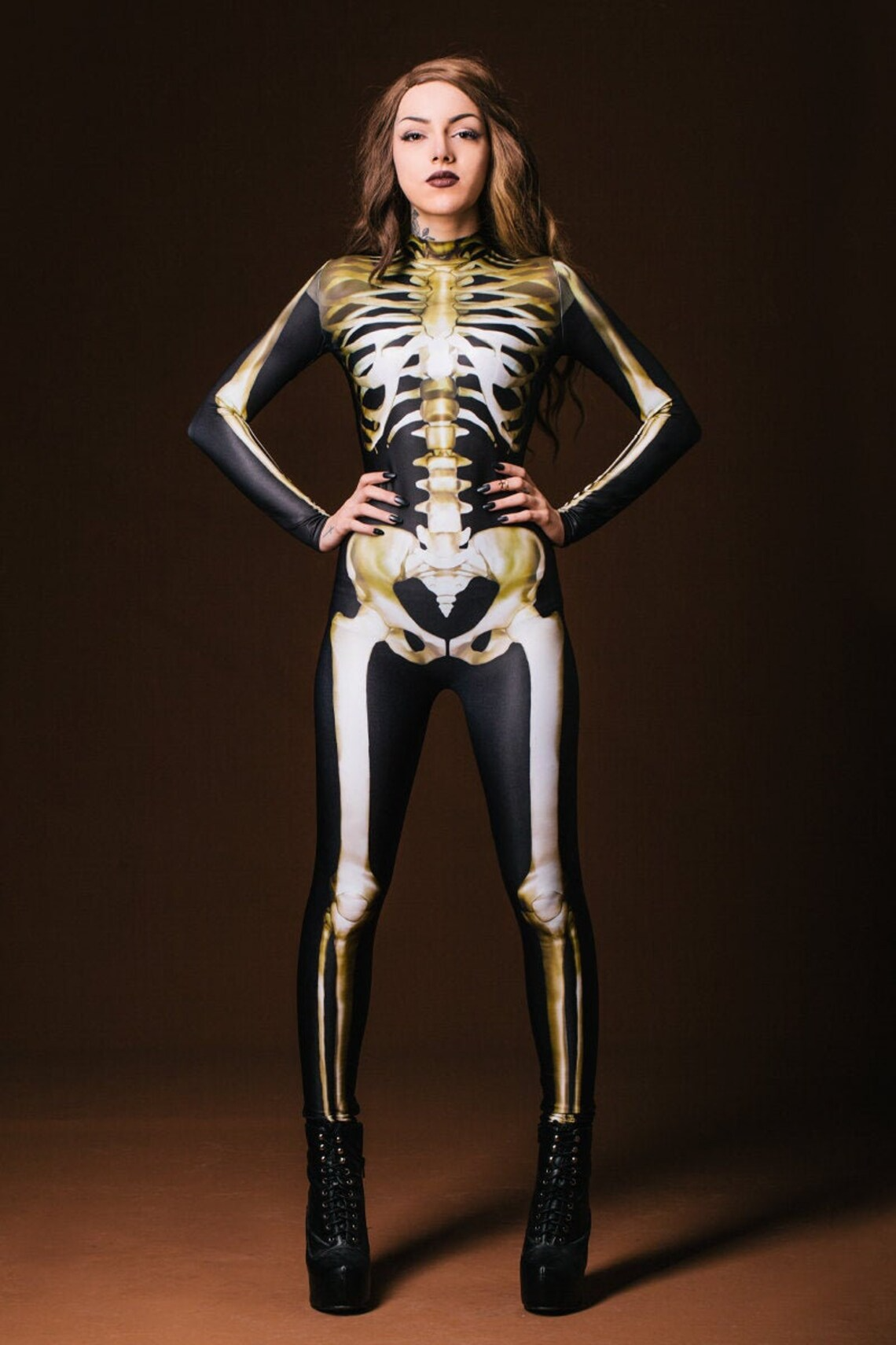 Unisex Skelet Kostume GlowInTheDark