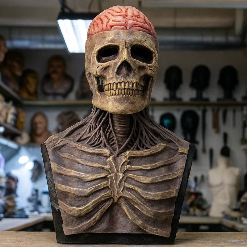 Unisex Skeletmaske med Hat til Halloween