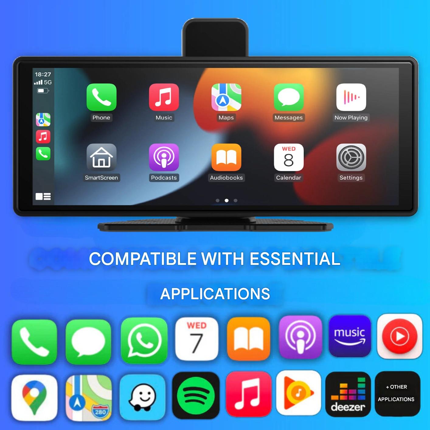 Universal Trådløs CarPlay og Android Auto Display