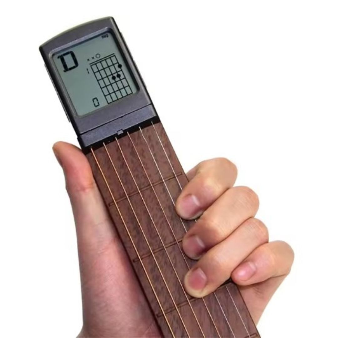Pocket Guitarakkordtræner | 6-bånds guitarøvelsesinstrument med skærm-zarada.dk