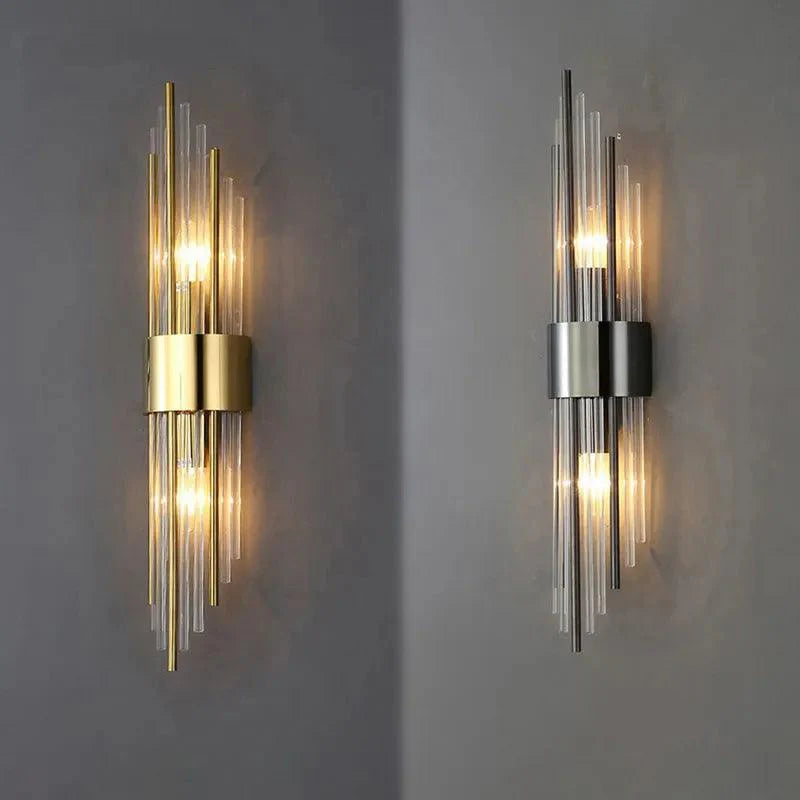 Væglampe med Krystal Design og Guld Detaljer