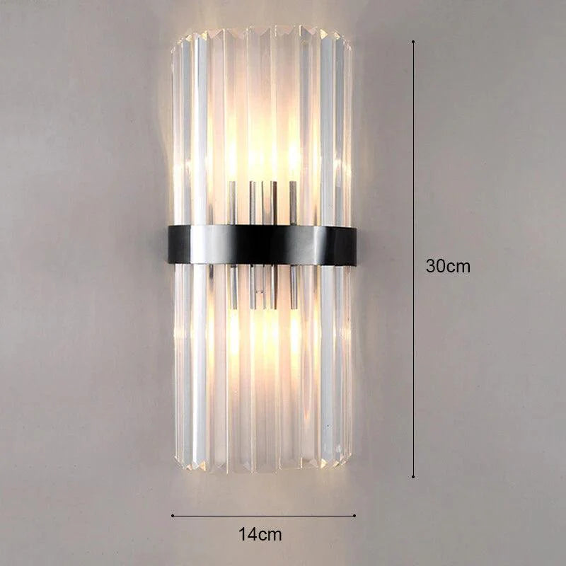 Væglampe med Krystal Design og Guld Detaljer