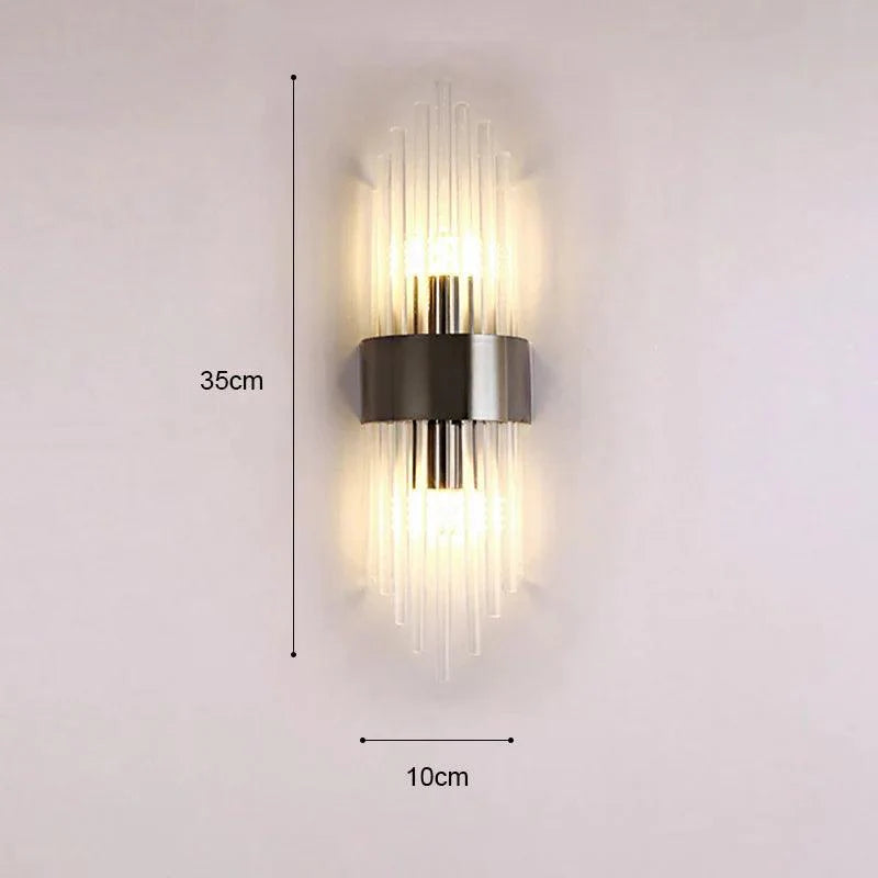 Væglampe med Krystal Design og Guld Detaljer