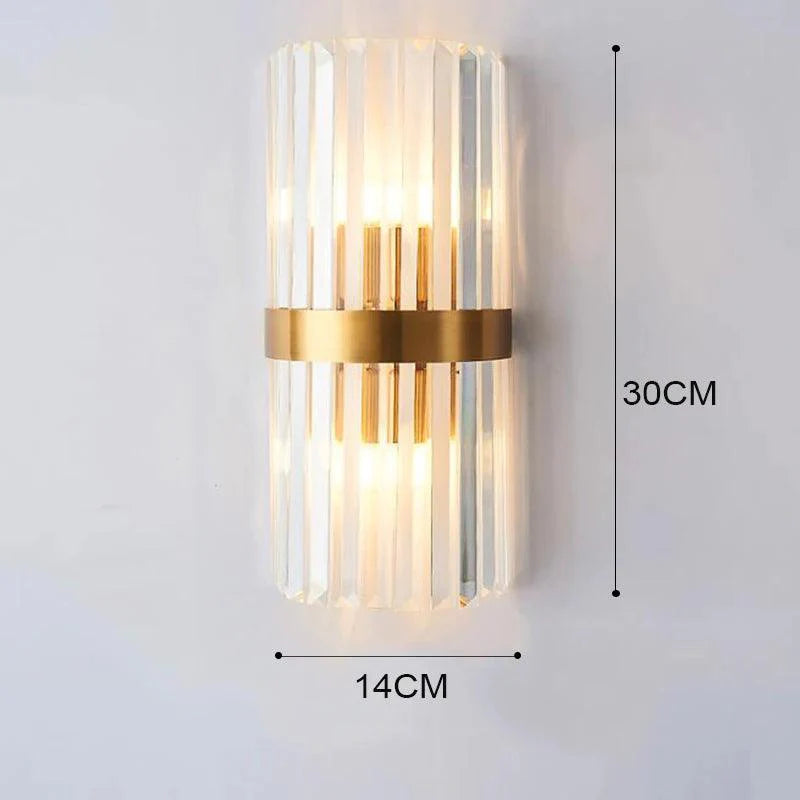 Væglampe med Krystal Design og Guld Detaljer