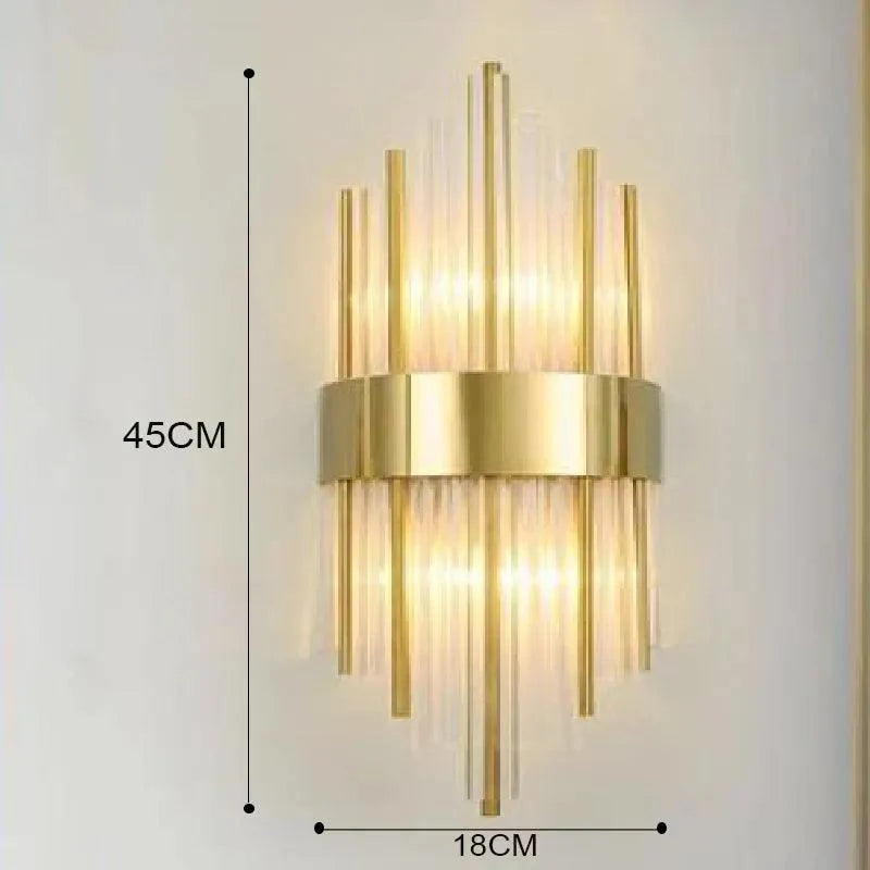 Væglampe med Krystal Design og Guld Detaljer