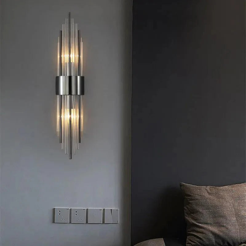 Væglampe med Krystal Design og Guld Detaljer