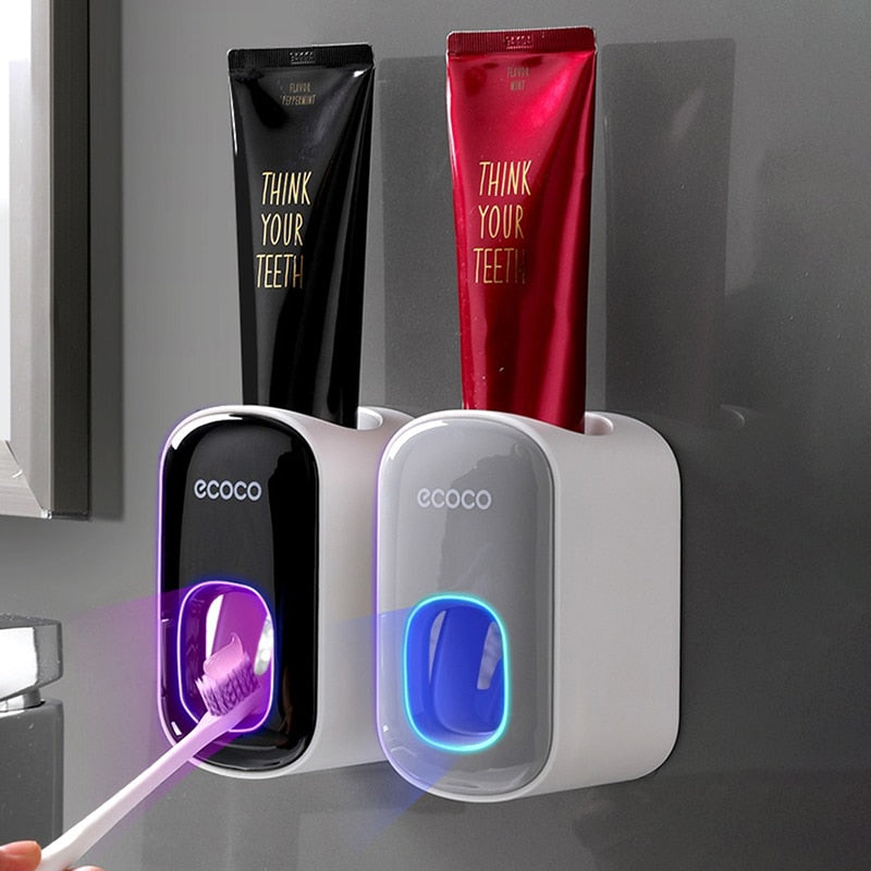 Vægmonteret automatisk tandpasta-dispenser