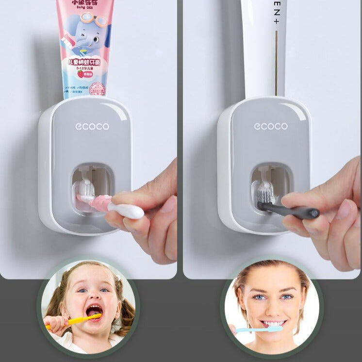 Vægmonteret automatisk tandpasta-dispenser