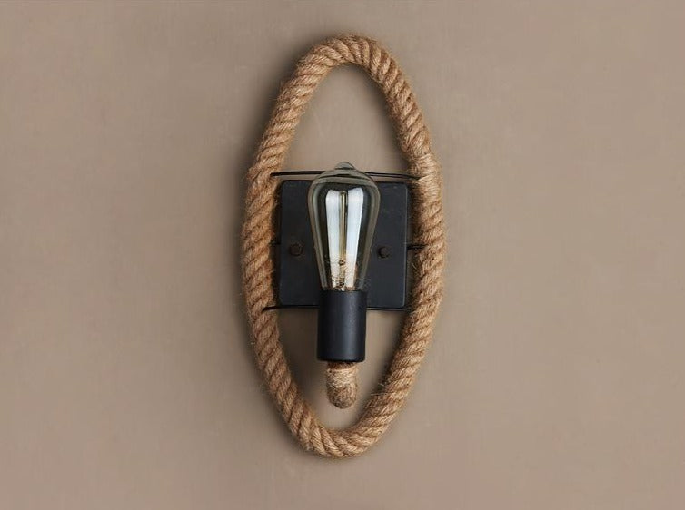 Vægmonteret Vintage Rope Lampe