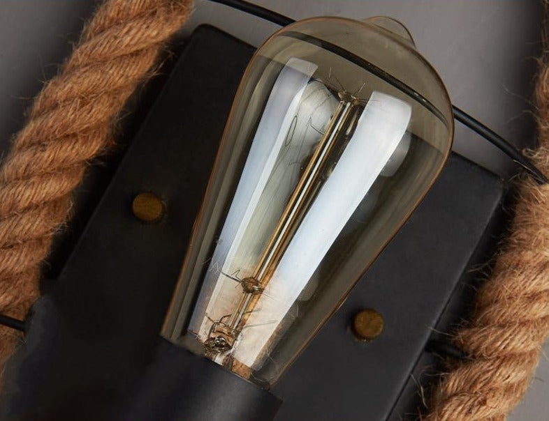 Vægmonteret Vintage Rope Lampe
