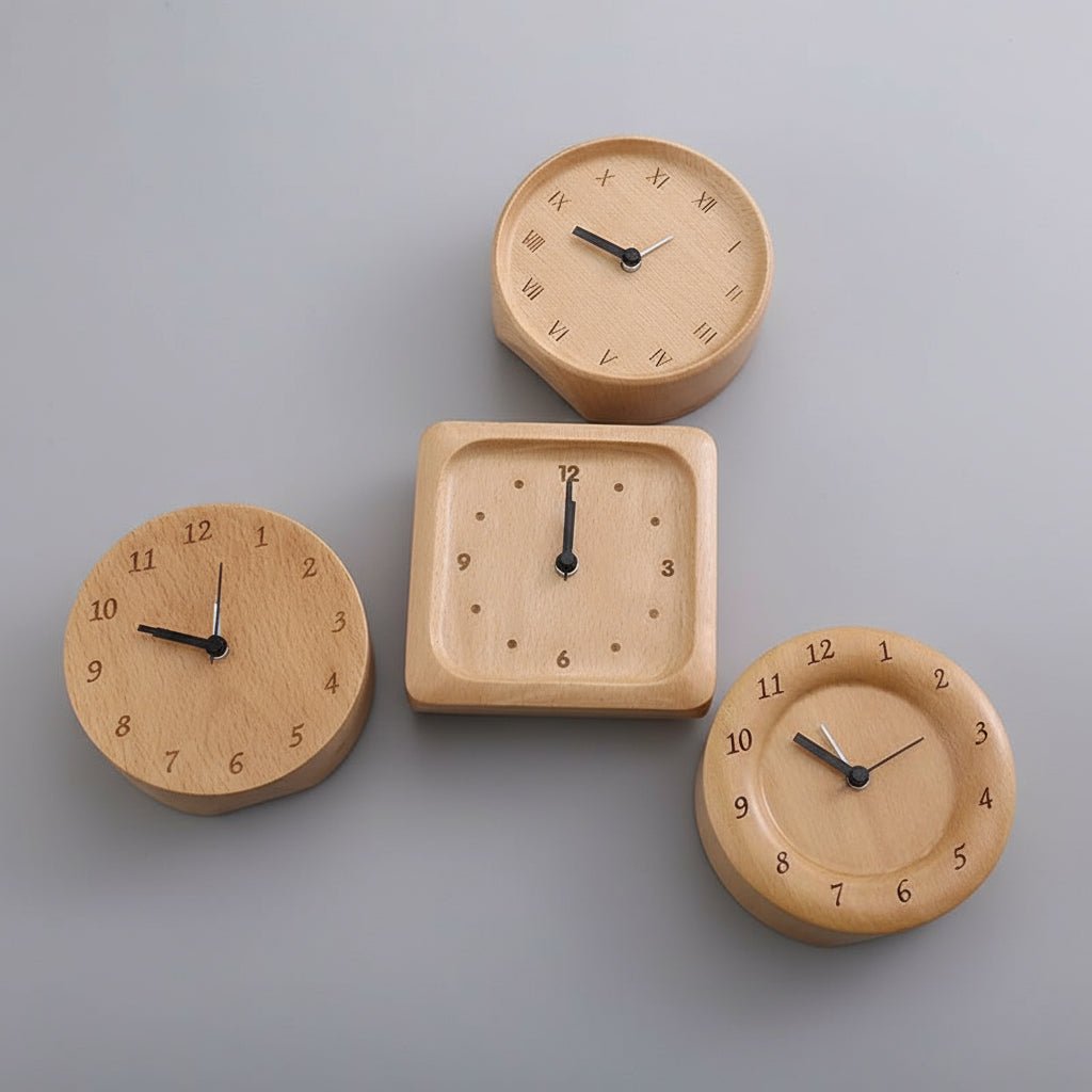 Vækkeur i Bøgetræ Minimalistisk Design