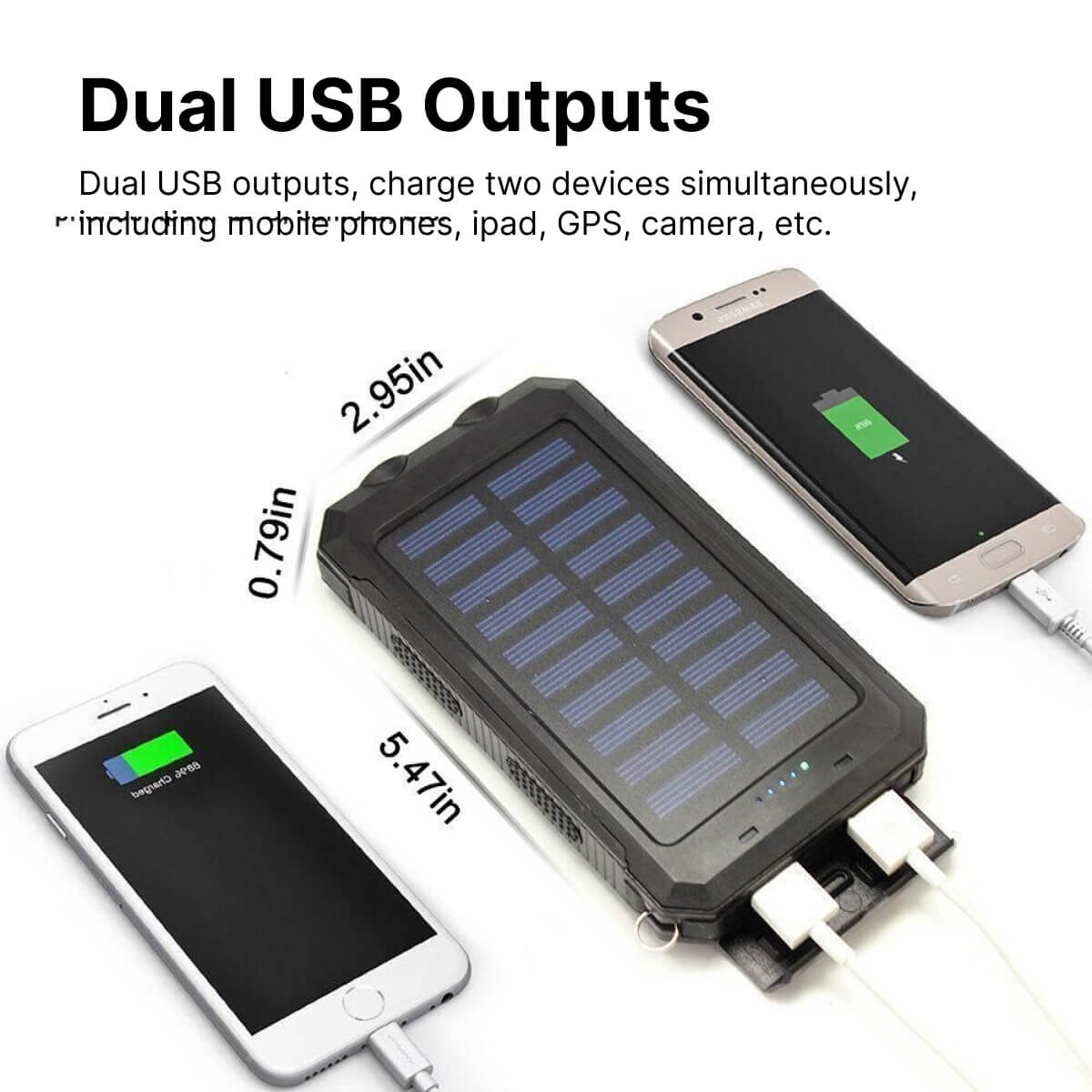 Vandtæt Solenergibank med Dobbelte USB-porte