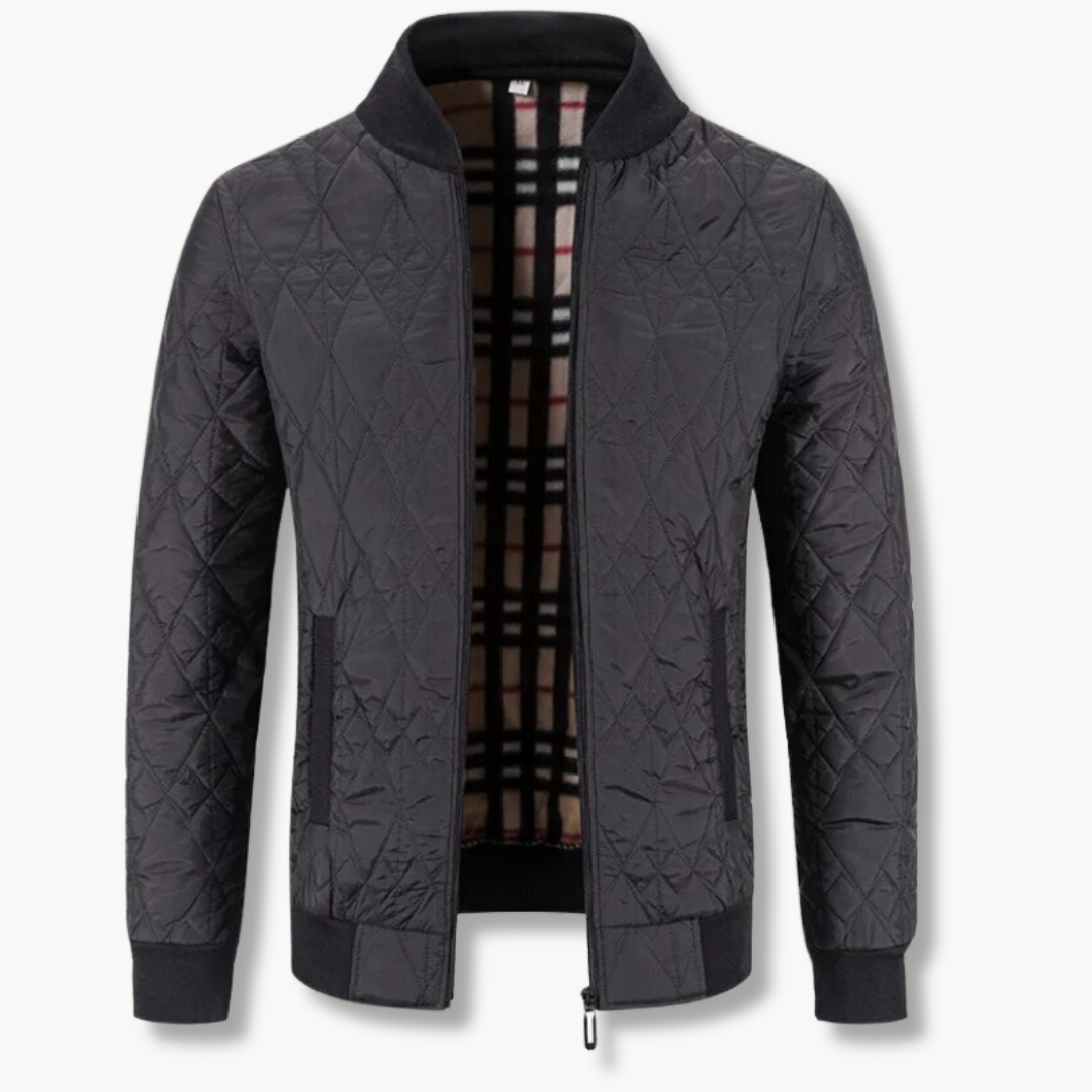 Varm Herre Vinterjakke Diamondquiltet Med Fleece-foring