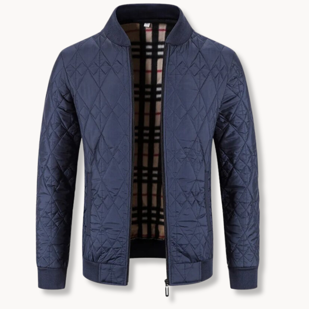 Varm Herre Vinterjakke Diamondquiltet Med Fleece-foring