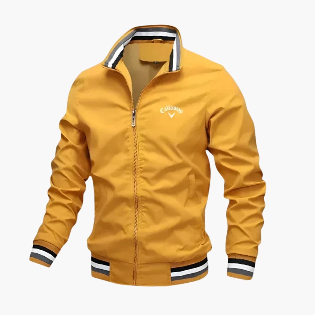 Everleigh Herre Zip-Up Jakke – Ståkrave, Regular Fit & Elegant Vævet Stof