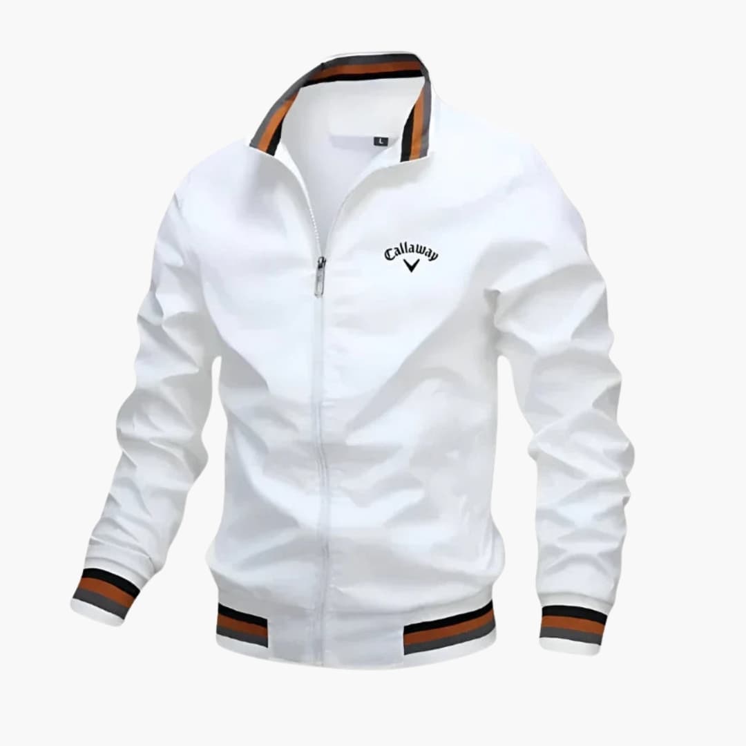 Everleigh Herre Zip-Up Jakke – Ståkrave, Regular Fit & Elegant Vævet Stof