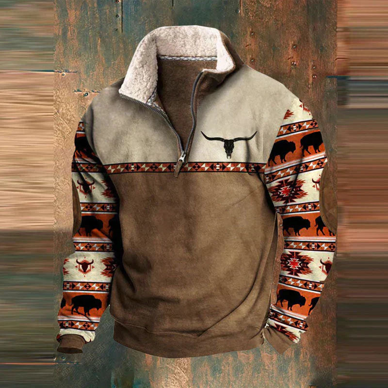 Ethan Pull Homme – Moderne Zip-Up Sweater i Blød & Behagelig Bomuld med Chic Stil