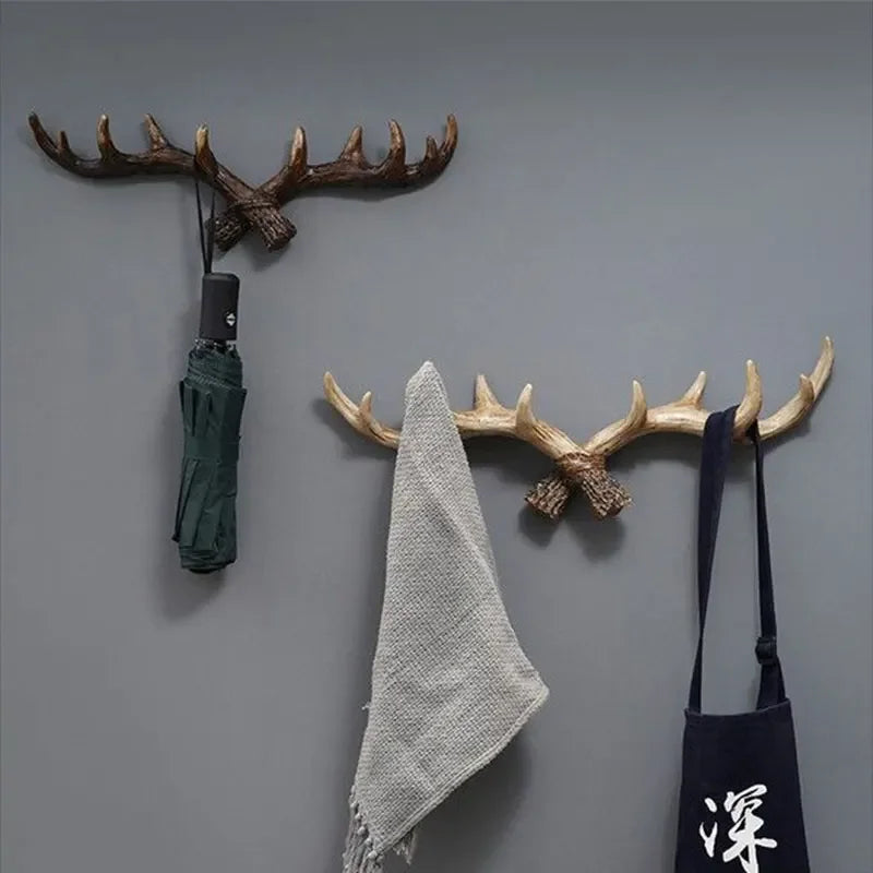Vintage Antler Coat Rack Retro Design for Home Entryway