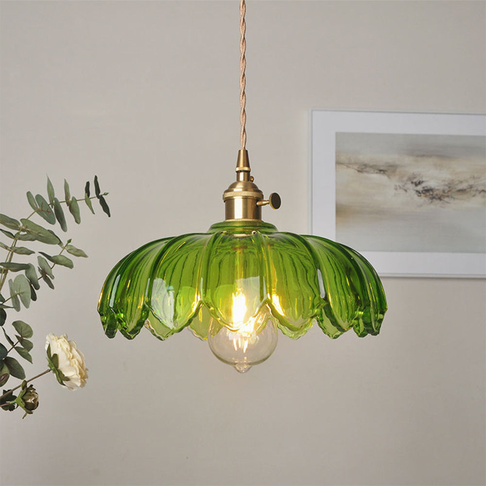 Vintage Blomsterhængende Lampe til Retro og Moderne Rum