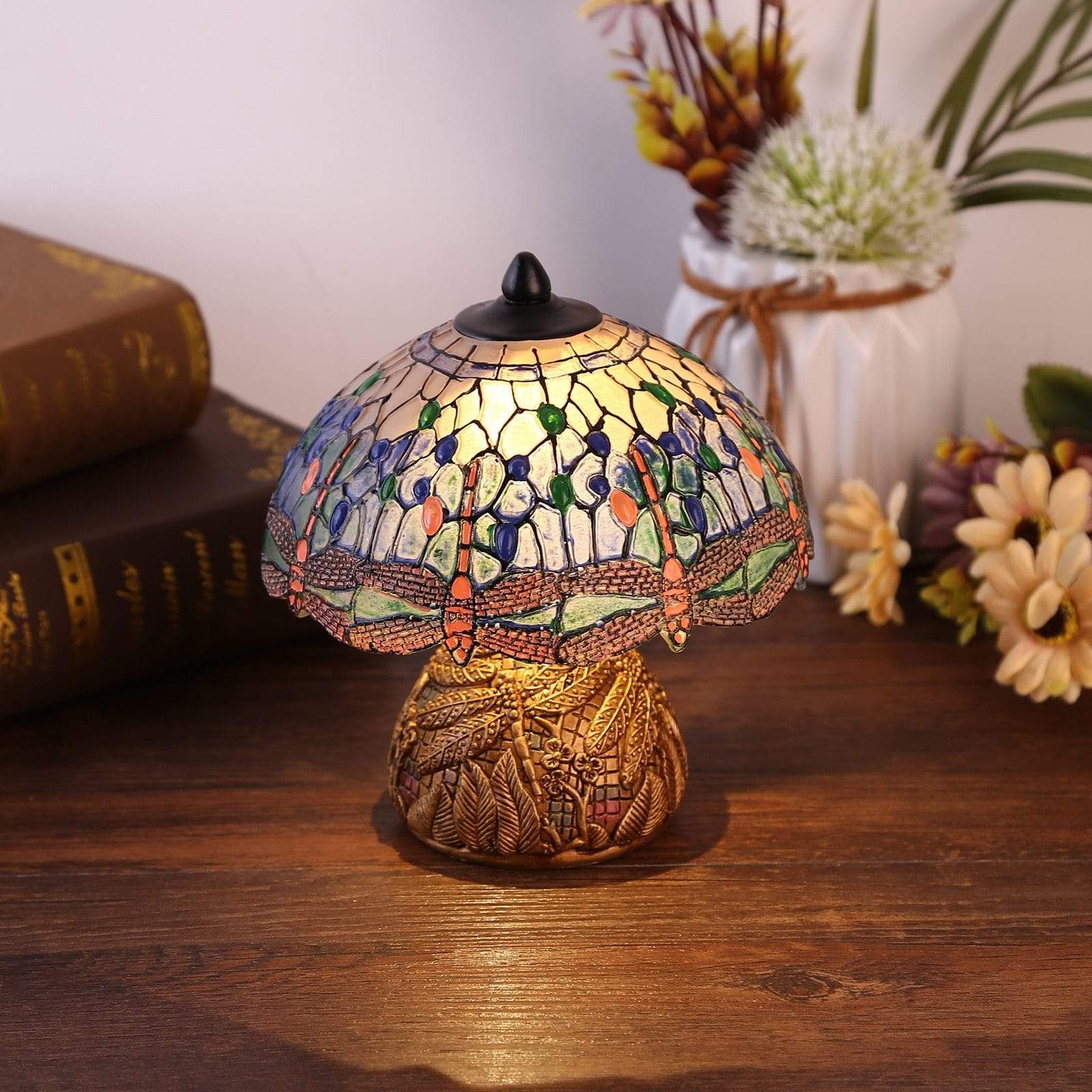 Vintage Lampe med Blomsterdesign