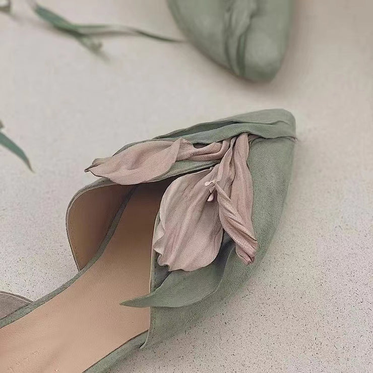 BloesemStap Dame Sko – Elegante Flats med Florale Detaljer