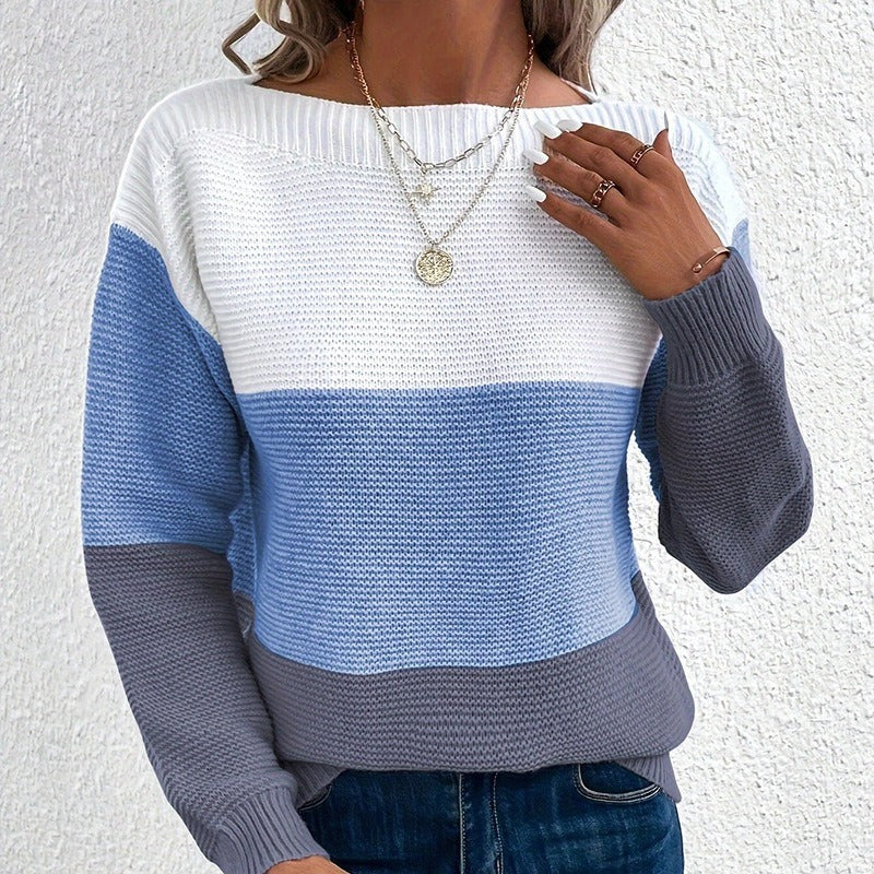 Kennedy Kvinders Vinter Sweater i Tykt Strik – Varm Langærmet Sweater med Casual Lige Snit