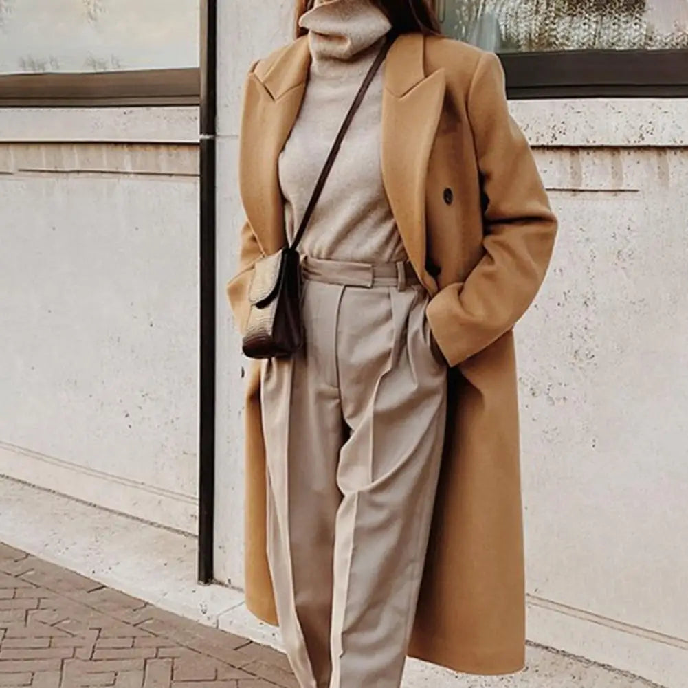 Audrey Lang Frakke Kvinde – Elegant Struktureret Frakke med Moderne og Urban Stil