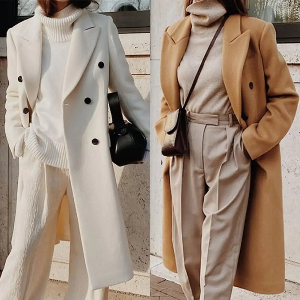 Audrey Lang Frakke Kvinde – Elegant Struktureret Frakke med Moderne og Urban Stil