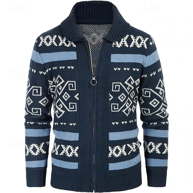 Herre Uld Zip Vest – Varm Strik, Elegant Snit & Klassisk Krave