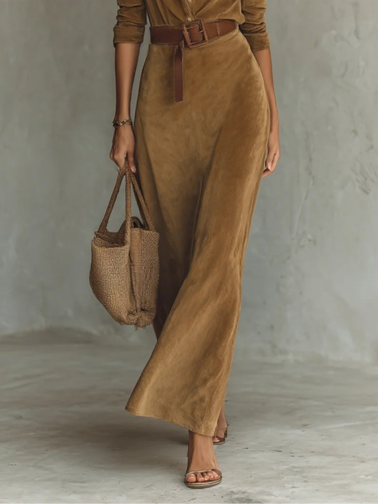Célianne - Chic Suede Maxi Kjole