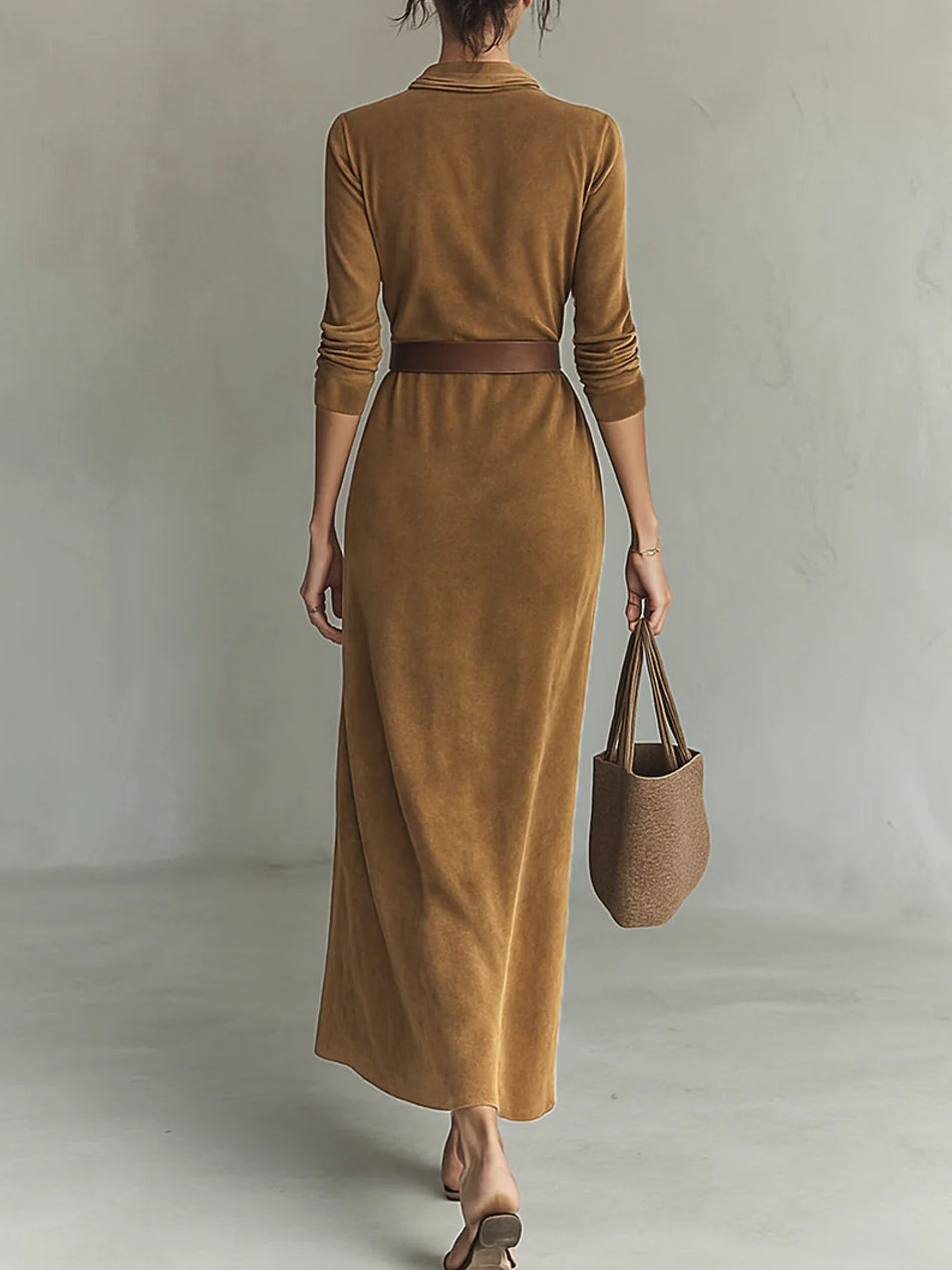 Célianne - Chic Suede Maxi Kjole