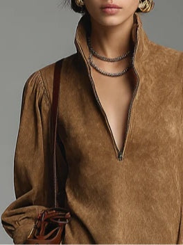 Florence | Suede Turtleneck Mini Kjole