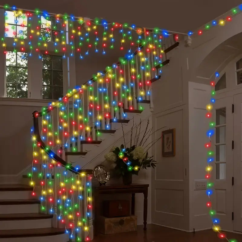 LED Christmas Lights with Icicles and Starry Sky Effect - Curtain Lights for Outdoor Use