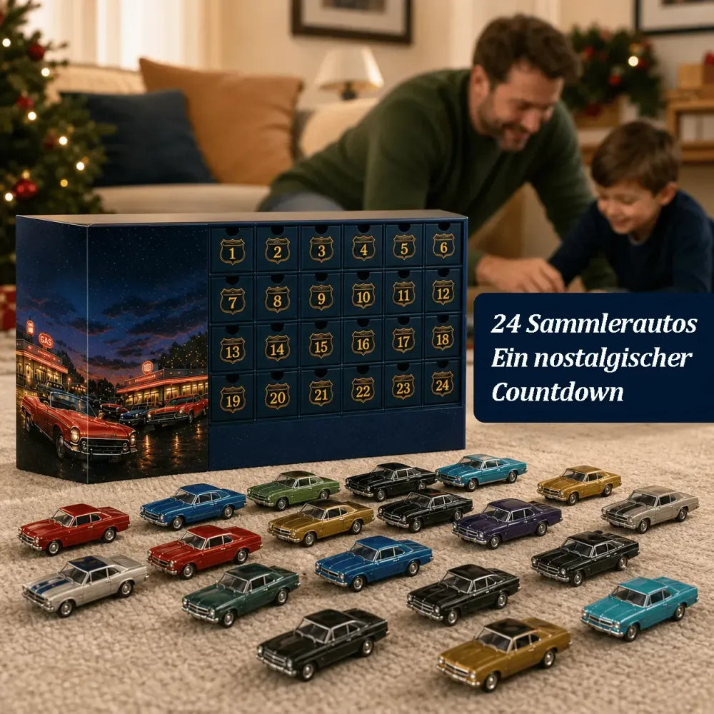 Adventskalender med amerikanska bilar 2026 – 24 klassiska veteranbilar