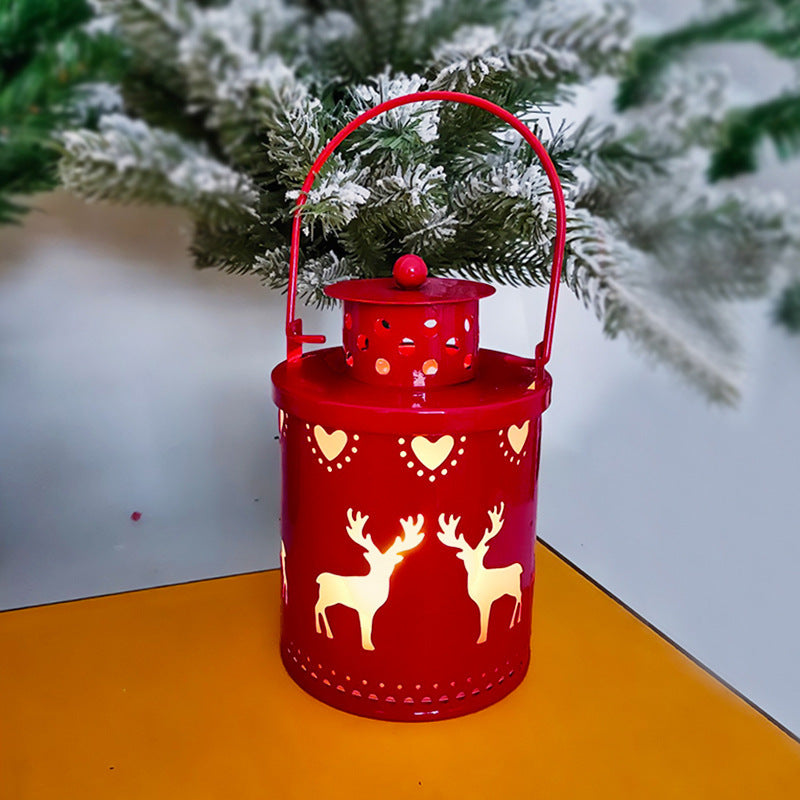 Elektronisk Julelys med Blinkende LED Lys – Dekorativ Jernlygte til Indendørs Brug