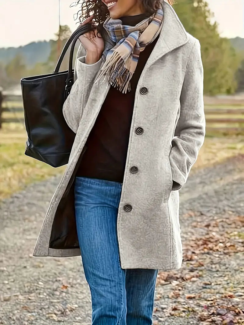 Brianna Frakke Kvinde – Elegant Vinterfrakke med Varm Foring & Feminint Snit